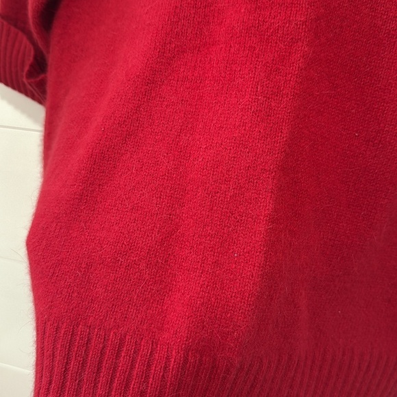 NWT Tommy Hilfiger Rabbit Lambs Wool Red Turtleneck Sweater Half Sleeve Large - Picture 4 of 6
